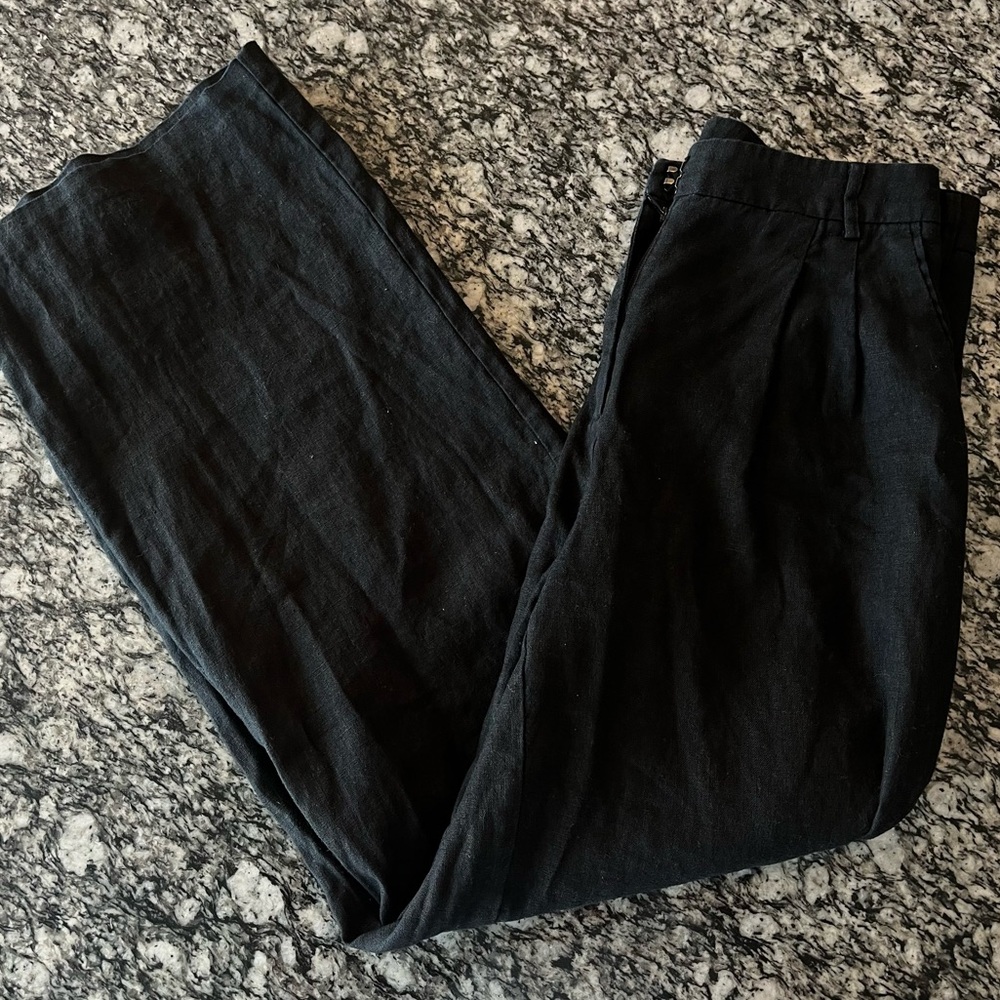 Lucy Paris Black Wide-Leg High-Rise Pants - Picture 3 of 7